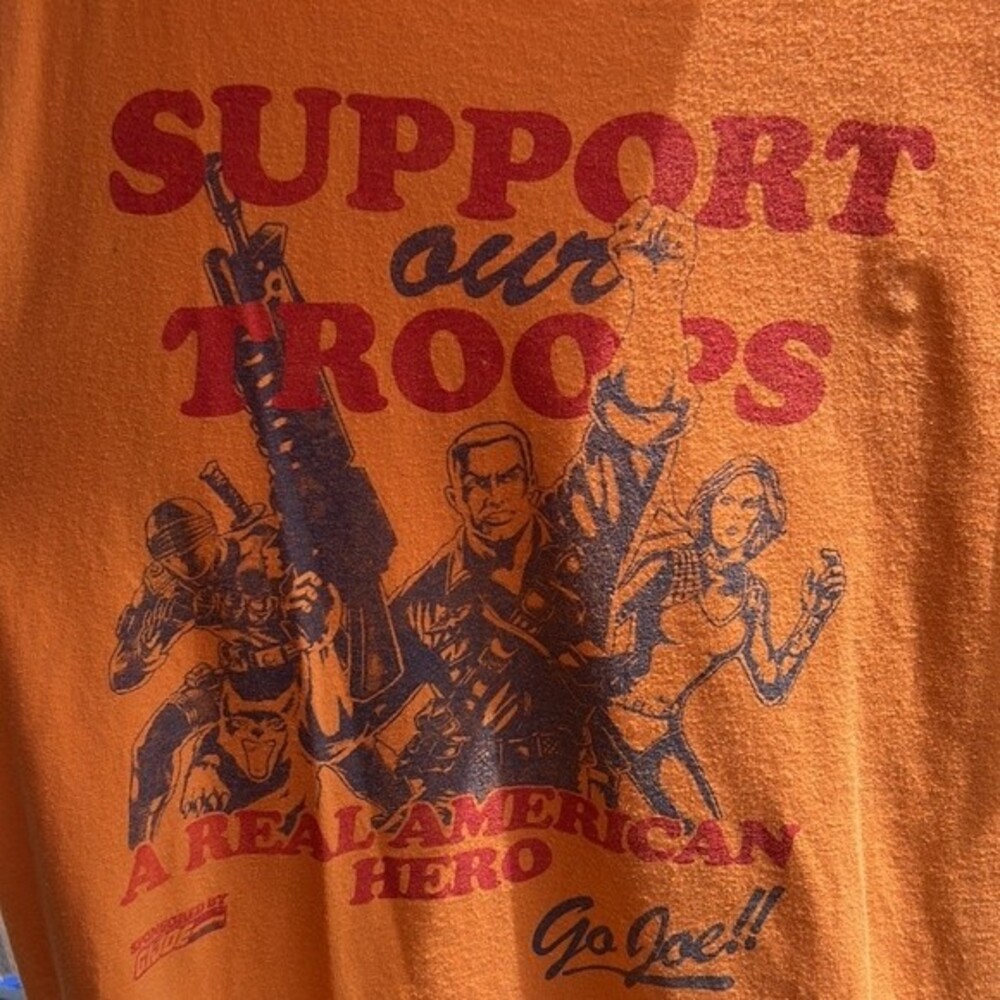 G.I. Joe Support Our Troops A Real American Hero T-Shirt Yellow Short Sleeve Lg - Picture 6 of 10